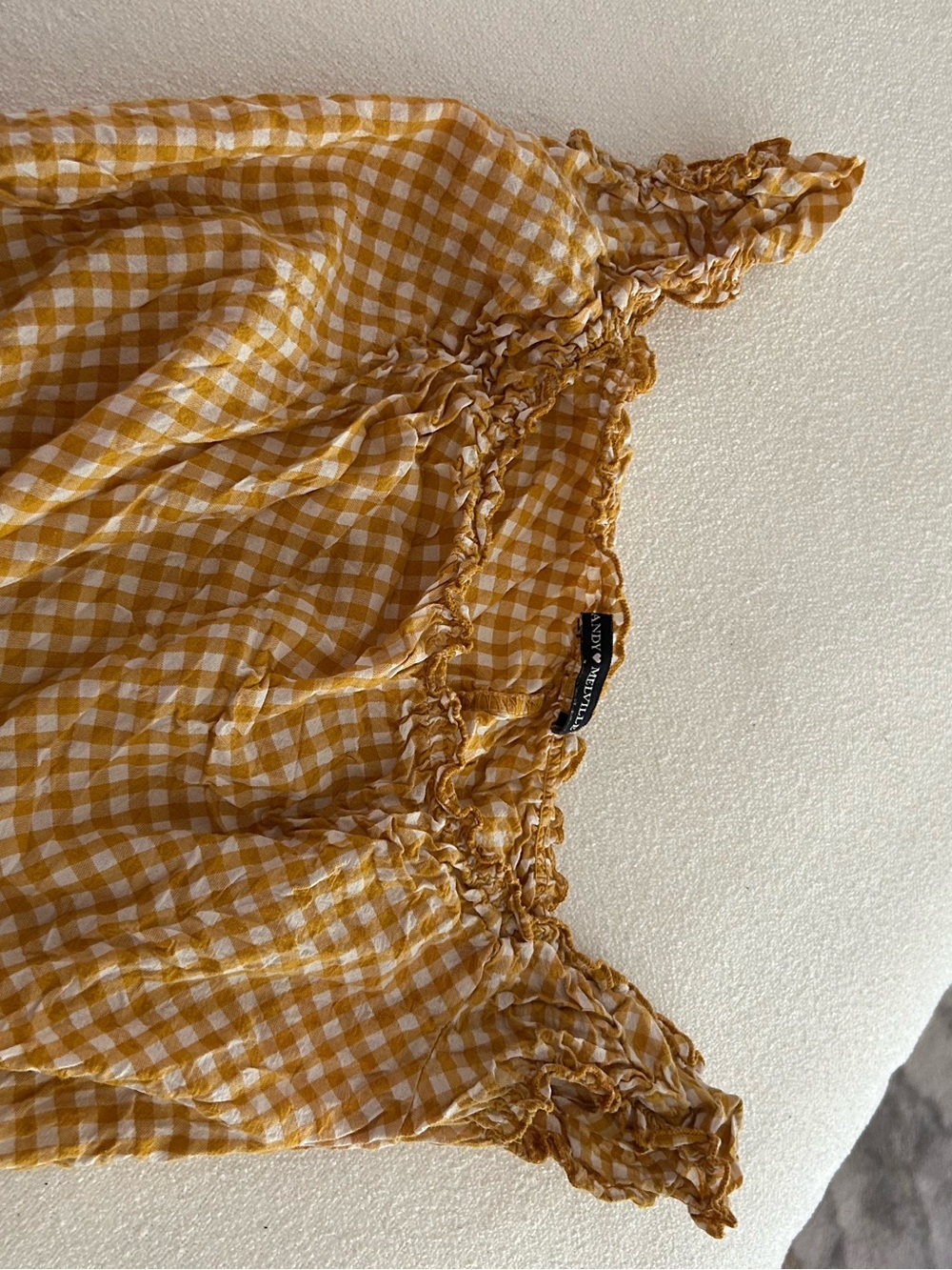 Brandy Melville Yellow Gingham Crop Top